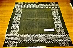 A vintage Galway shawl with fringe removed.