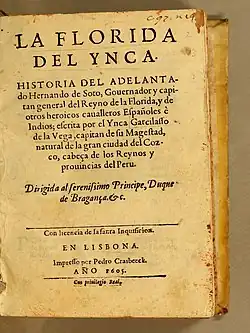 Title page of La Florida del Ynca (1605)