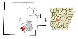 Location in Garland County and the state of Arkansas