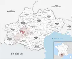 Lage des Gemeindeverbandes Le Muretain Agglo