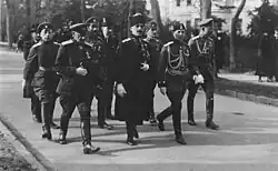 General Bermondt-Avalov accompanied by West Russian Volunteer Army officers, 1919