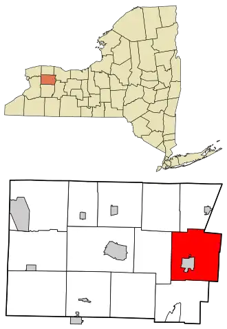 Location in Genesee County and the state of New York.