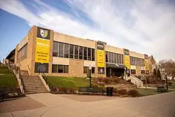 Campus-level view of Alexander Hall