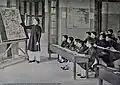 Geography class in a colonial school. Hanoi, 1920
