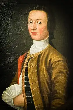 oil on canvas portrait of George Hume, surveyor, painted circa 1710 to 1715