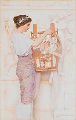 Girl with Lute by George Lawrence Bulleid, 1905