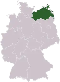 Location of Mecklenburg-Vorpommern in Germany