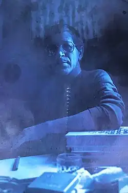 Gerry in blue at 110 Weldon, 1987