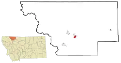 Location of South Browning, Montana