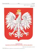 Coat of arms of the Republic of Poland according to the law Dz.U. z 2005 r. Nr 235, poz. 2000
