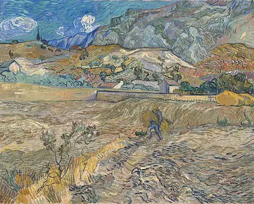 Enclosed Field with Peasant (1889), Van Gogh (F372)