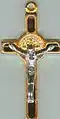 Small gold-coloured Saint Benedict crucifix