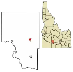 Location of Gooding in Gooding County, Idaho.