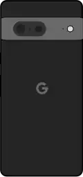 Diagram of a Pixel 7 smartphone in black.