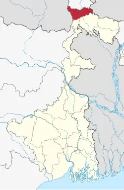 Location of Gorkhaland Territorial Administration
