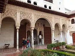 The northern portico of the Patio de la Acequia, leading to the Salón Regio