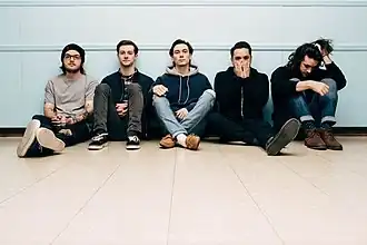 Grayscale in 2017. From left to right: Dallas Molster, Nick Veno, Collin Walsh, Nick Ventimiglia, and Andrew Kyne