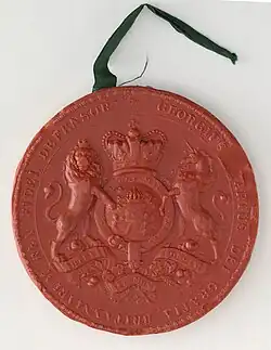 Reverse of the first Great Seal of NSW