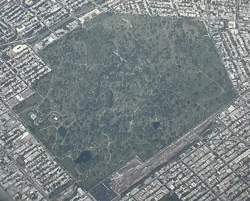 Aerial view of the cemetery