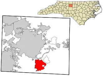Location in Guilford County and the state of North Carolina.