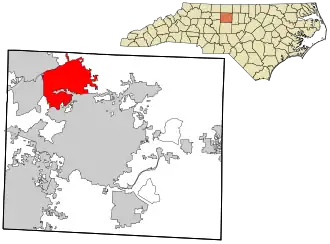 Location in Guilford County and the state of North Carolina.