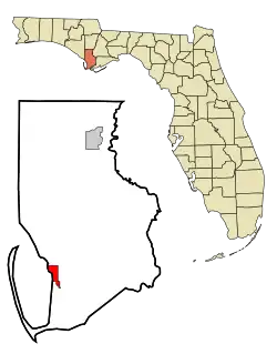 Location in Gulf County and the state of Florida