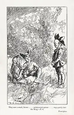 Frontispiece: They saw a small, brown ... pointy-eared person ... step quietly into the Ring