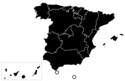 Map showing affected areas of the country