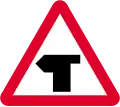 T-junction ahead (symbol may be reversed)