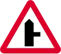 Side road to right ahead (left if symbol reversed)