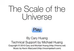 Title screen of "The Scale of the Universe".