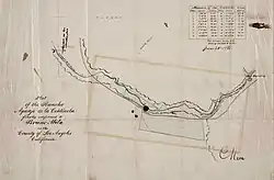 HUNTINGTON SR Map 0002.02 Plat of the Rancho Aguaje de la Centinela finally confirmed to Bruno Abila in the County of Los Angeles California 1866