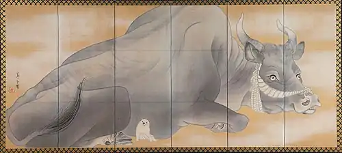 White Elephant and Black Bull (left panel)