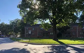 Section of John A. F. Hall Manor as seen from 17th Street