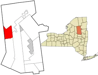Location in Hamilton County and the state of New York.
