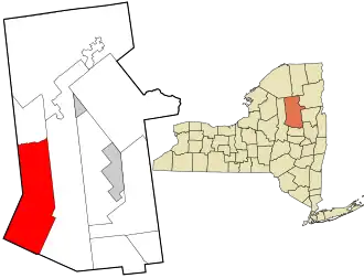 Location in Hamilton County and the state of New York