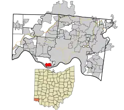 Location in Hamilton County and the state of Ohio.