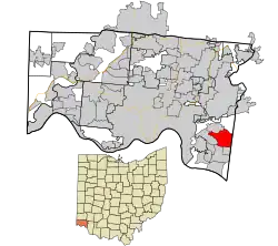 Location in Hamilton County and the state of Ohio.