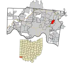 Location in Hamilton County and the state of Ohio.