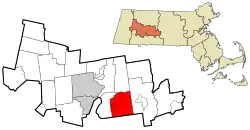 Location in Hampshire County in Massachusetts