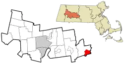 Location in Hampshire County in Massachusetts