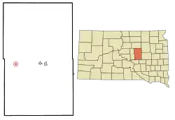 Location in Hand County and the state of South Dakota
