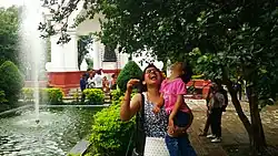 Nepalese mother and daughter enjoy an outing, 2018.