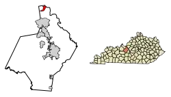 Location of West Point in Hardin County, Kentucky.