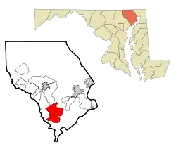 Location of Edgewood, Maryland