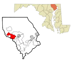 Location of Fallston, Maryland