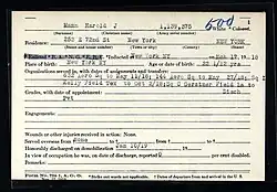 Harold J. Mann Army Air Service # 1,139,375