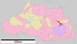 Location of Hasuda in Saitama Prefecture