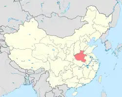 Henan locator map (China)