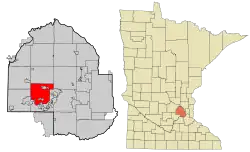 Location of Orono within Hennepin County, Minnesota